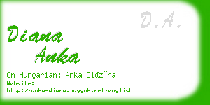 diana anka business card